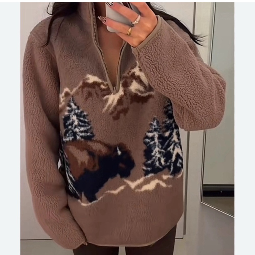 Viral Old Navy Bison Buffalo Sherpa large